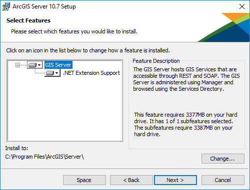 Select features for installation